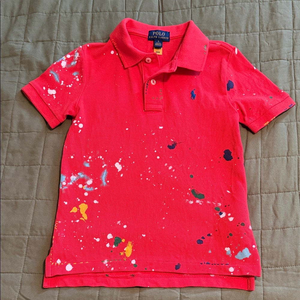 Polo by Ralph Lauren Kids Red Paint-Splatter Polo